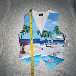 Tropical Beach Handpainted Vest Size Medium